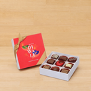 Set of 5 corporate customized happy diwali holding hands candle designed premium chocolate 9p hard box
