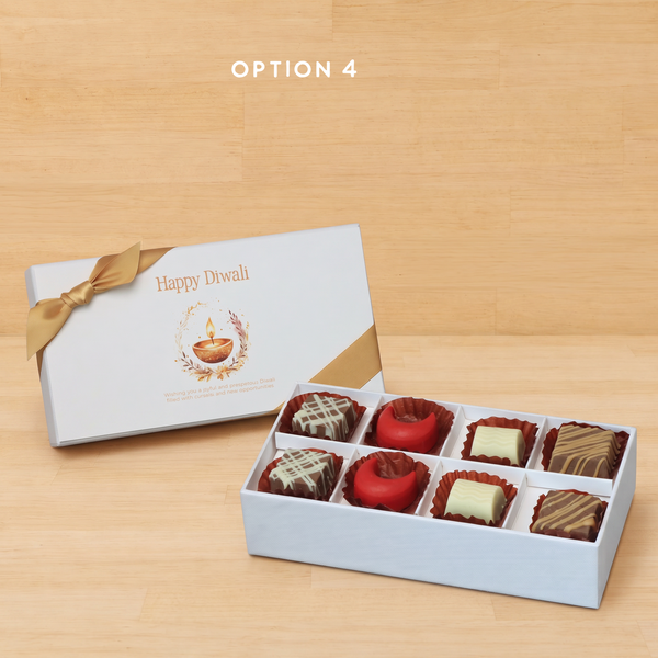 Set of 6 Happy diwali floral candle designed premium chocolate 8P hard box