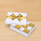 "Thank you" gold designed 12-piece premium chocolate hard box