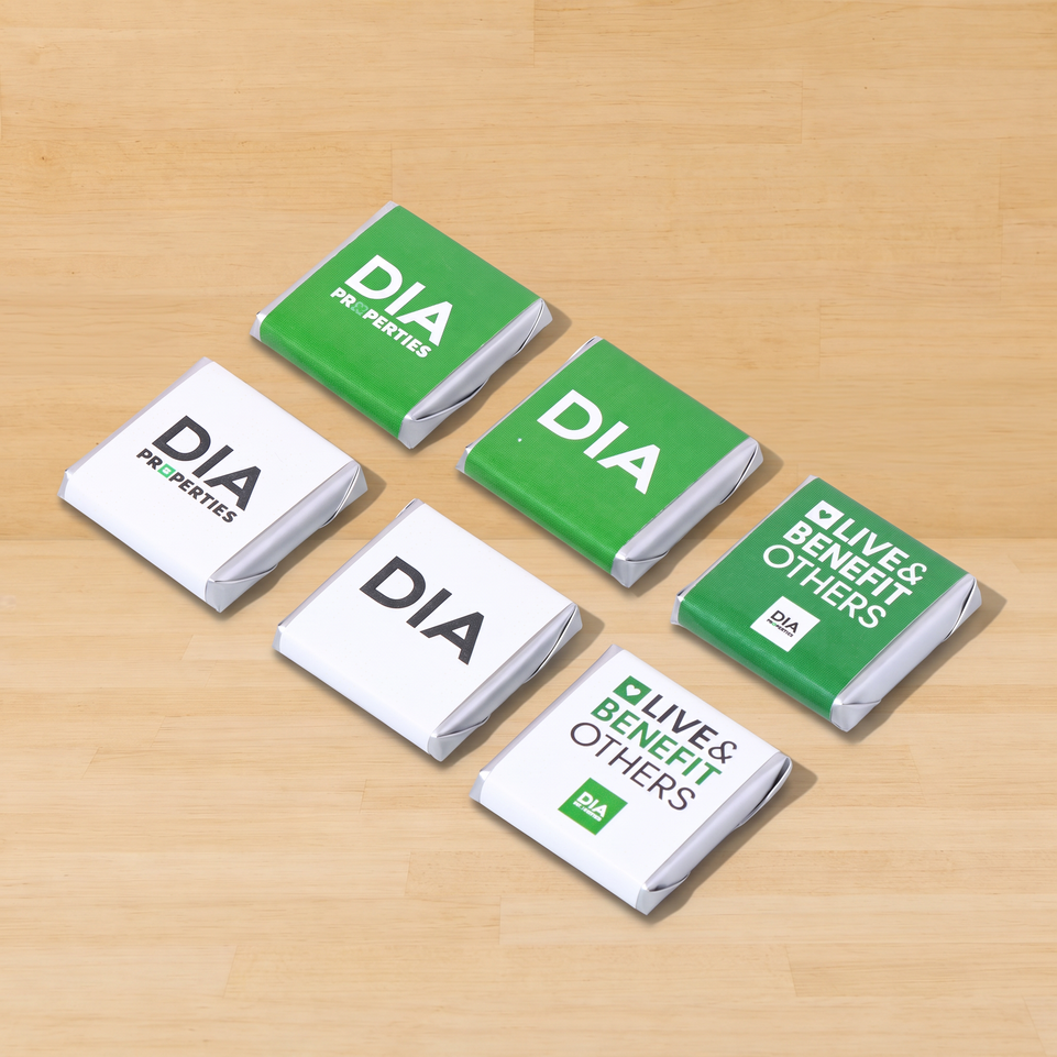 Corporate branded thin loose premium chocolate