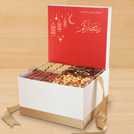 Corporate customized ramadan designed premium chocolate , dates & nuts extra large hamper