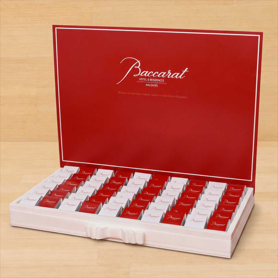 Corporate customized premium chocolate medium tray with acrylic customized backdrop