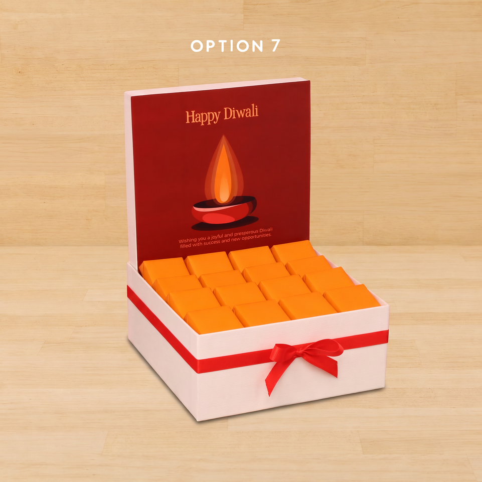 Happy diwali candle blue designed premium chocolate medium hamper