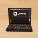Corporate customized premium chocolate medium leather tray with customized acrylic backdrop