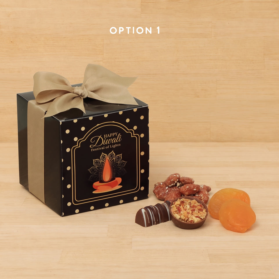 Set of 20 Happy Diwali festival of lights designed premium chocolate & sweets soft box