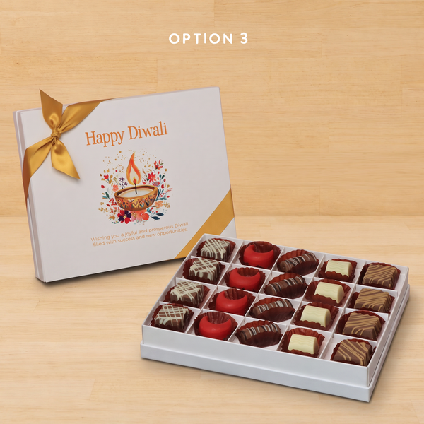 Happy Diwali floral candle designed premium chocolate 20P hard box