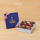 Set of 5 Customized Season's greetings designed premium chocolate 9p hard box