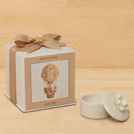 Set of 20 boxes baby boy white rose flower trinket with gold star acrylic in hard box giveaway