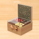 Season's Greeting designed with acrylic premium chocolate medium hamper
