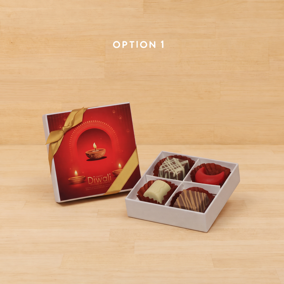 Set of 15 Happy diwali candle lights designed premium chocolate 4P hard box