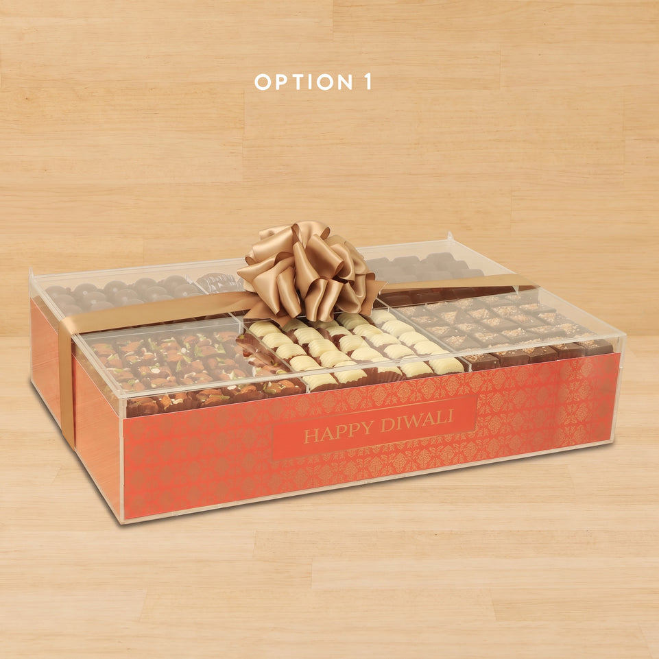 Diwali designed premium chocolate acrylic large tray
