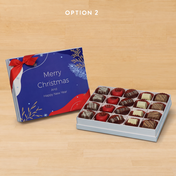 Merry christmas designed premium chocolate 20p hard box
