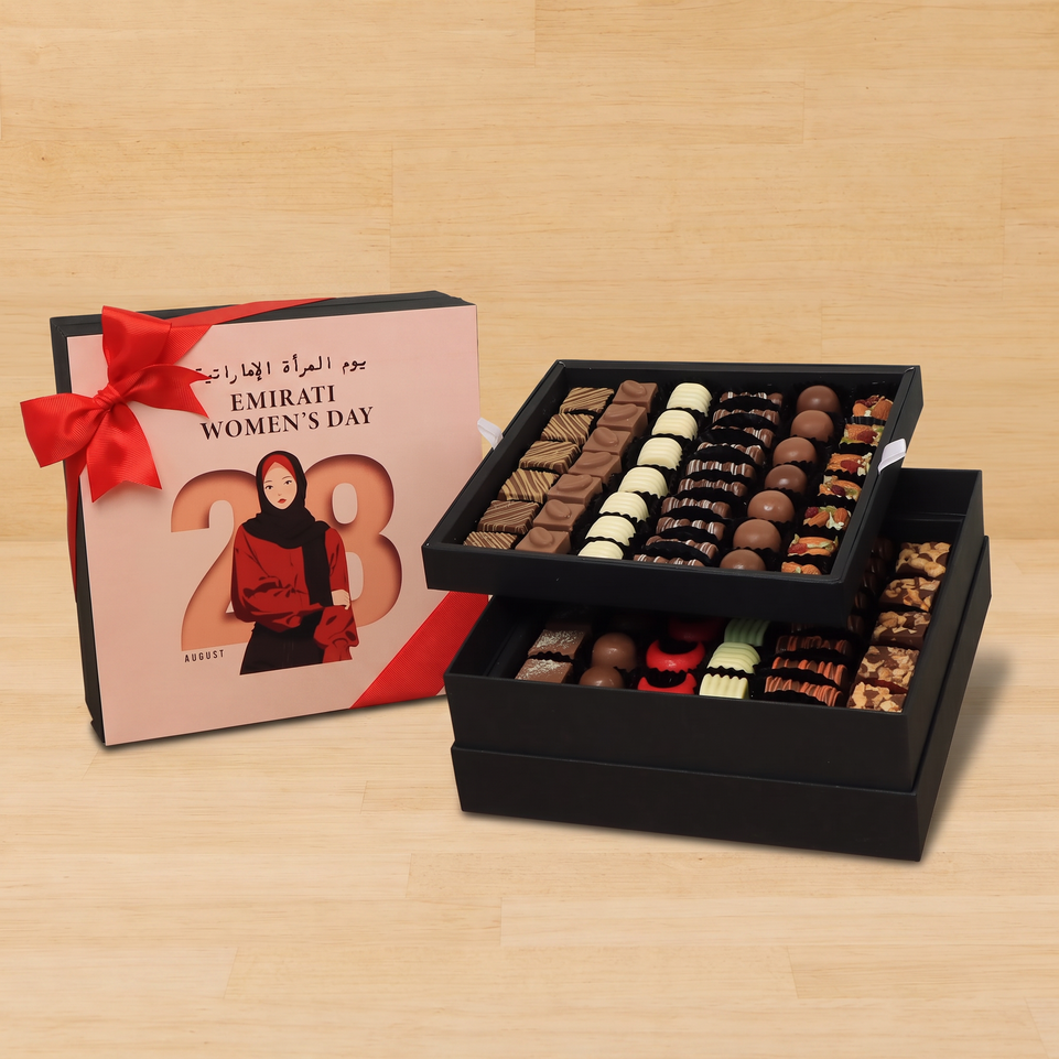 Emirati women's 28th day designed premium chocolate 2-layer hard box