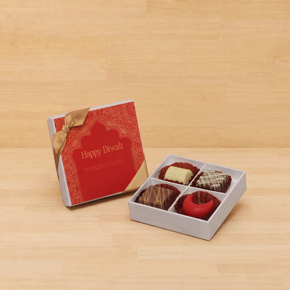 Set of 15 Happy diwali festive frame designed premium chocolate 4P hard box