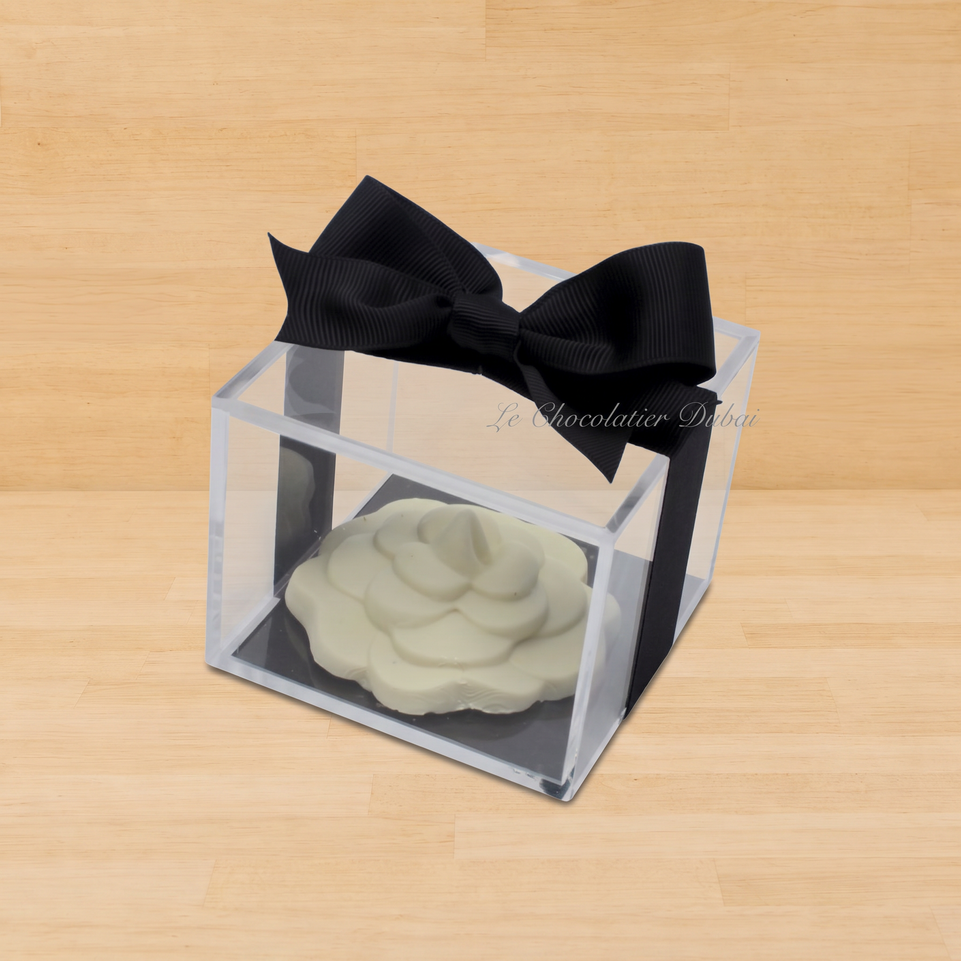Set of 20 flower cookie designed acrylic box