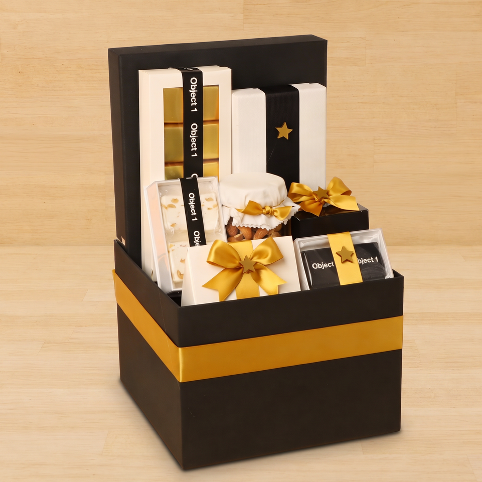Corporate customized chocolate & sweets black hamper