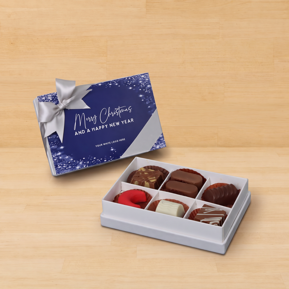 Set of 8 Merry Christmas & happy new year winter premium chocolate 6-piece hard box