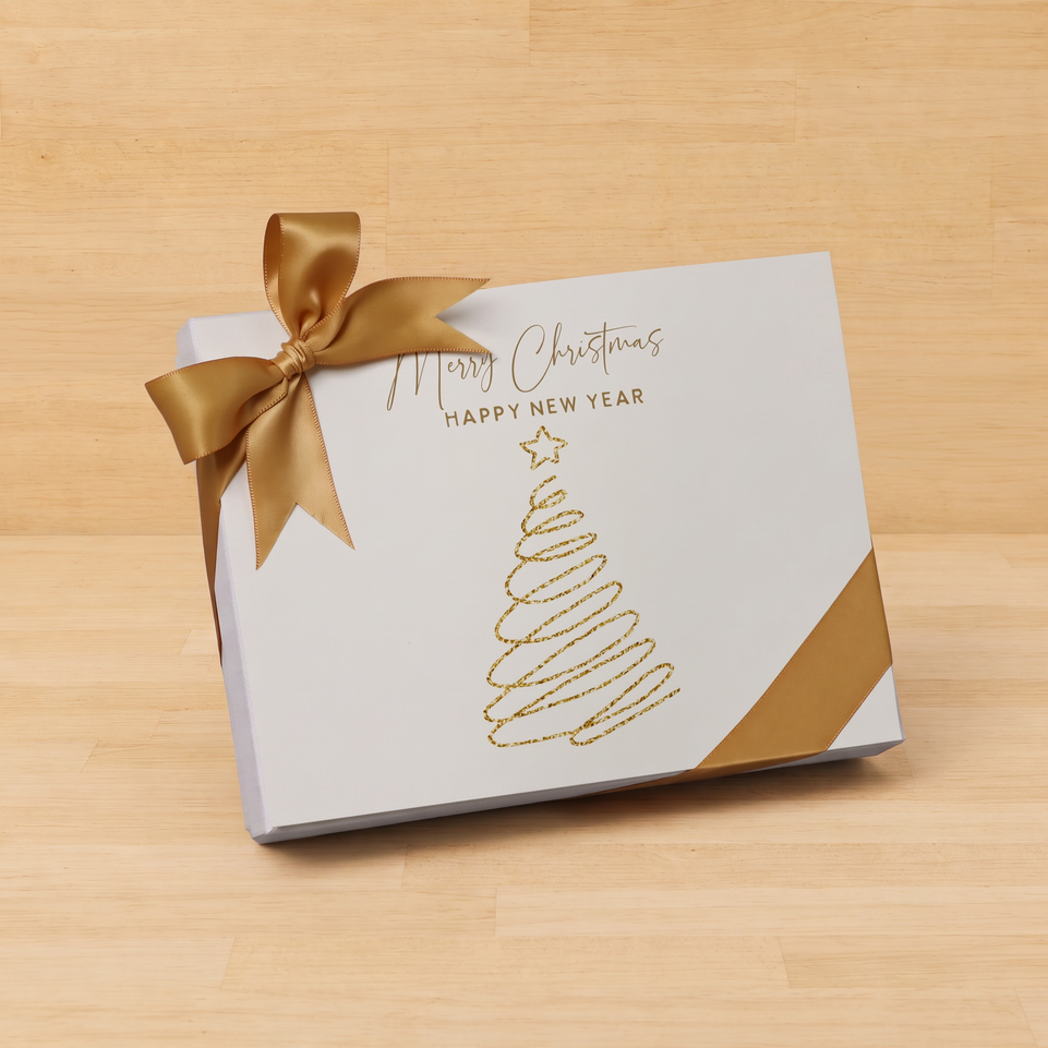 Merry Christmas & Happy New Year designed premium chocolate 12 piece hard box