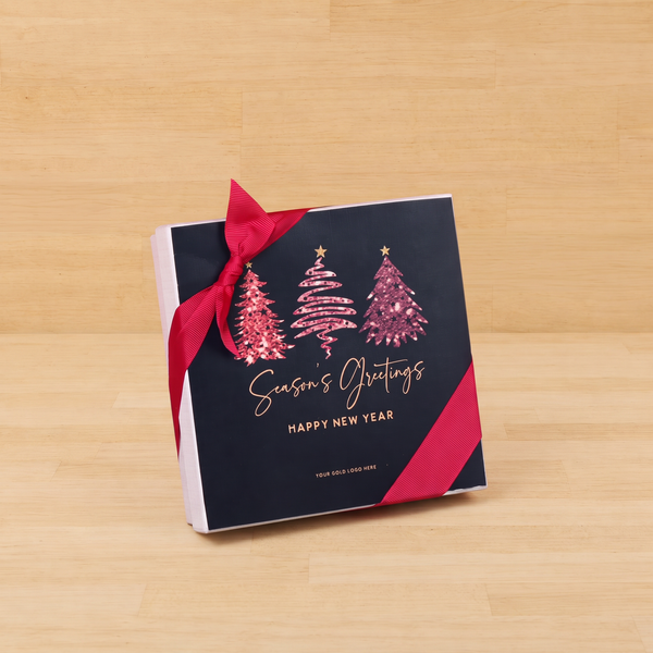 Season's greeting three trees designed premium chocolate 9-piece hard box