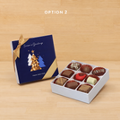 corporate customized season's greetings designed premium chocolate 9p hard box