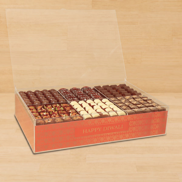 Diwali designed premium chocolate acrylic large tray