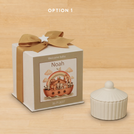 Set of 20 boxes baby boy ribbed umbrella ceramic trinket with star acrylic in hard box giveaway