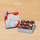 Season's greetings designed premium chocolate 9p hard box