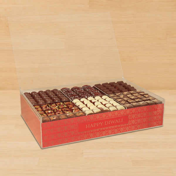 Diwali designed premium chocolate acrylic large tray