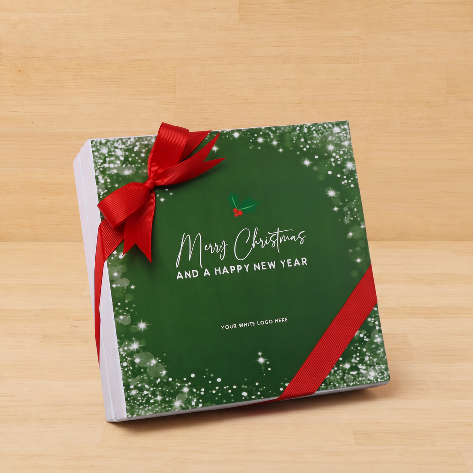 Merry Christmas snow flakes designed premium chocolate 2 layer hard box
