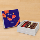 Corporate Customized Happy Diwali holding hands candle designed premium chocolate hard box