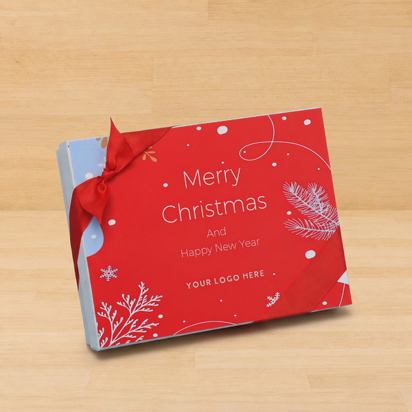 Set of 5 corporate customized merry christmas designed premium chocolate 12p hard box