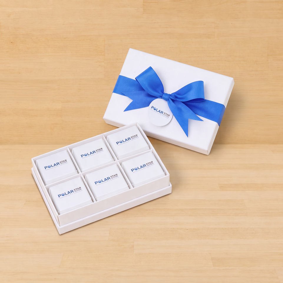 Set of 8 Corporate customized premium chocolate 6piece hard box