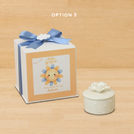 Set of 20 boxes baby boy white rose flower trinket with cloud acrylic in hard box giveaway