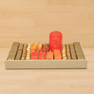 Happy Diwali with acrylic elephant decorated chocolate & sweets medium leather tray
