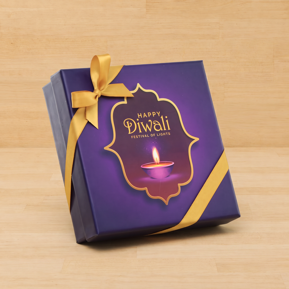 Diwali candle design premium chocolate 9 piece printed hard box
