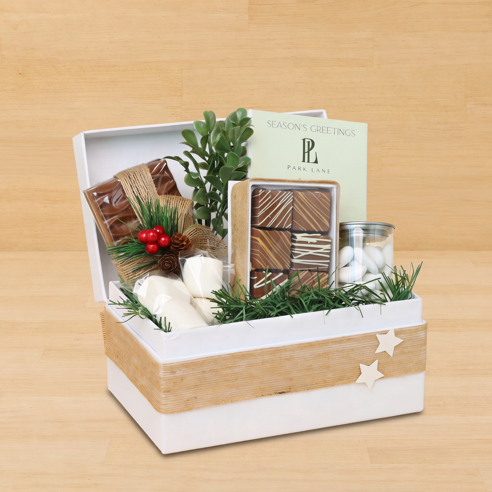Corporate customized christmas design premium chocolate hamper