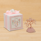 Set of 20 boxes baby girl pink tree with crochet boots in hard box giveaway