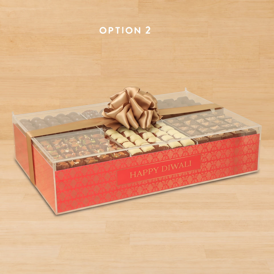 Diwali designed premium chocolate acrylic large tray