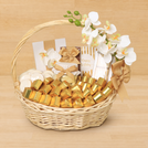 Rustic designed "happy birthday" premium chocolate & sweets medium basket