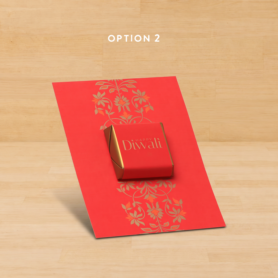 Set of 30 Happy Diwali designed premium chocolate card
