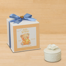Set of 20 boxes baby girl white rose flower trinket with heart acrylic in hard box giveaway