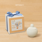 Set of 20 boxes baby boy ribbed ceramic trinket with cloud acrylic in hard box giveaway
