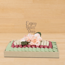 Enjoy your day peach magnolia decorated premium chocolate leather tray
