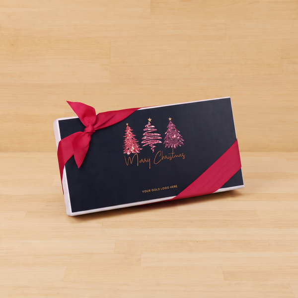 Set of 6 Merry Christmas three trees designed premium chocolate 8 piece hard box