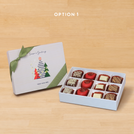 corporate customized season's greetings designed premium chocolate 12p hard box