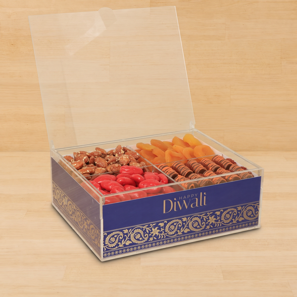 Happy Diwali designed premium chocolate & nuts acrylic small box