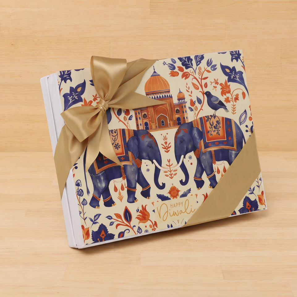Happy diwali elephant festive designed 20-piece premium chocolate hard box