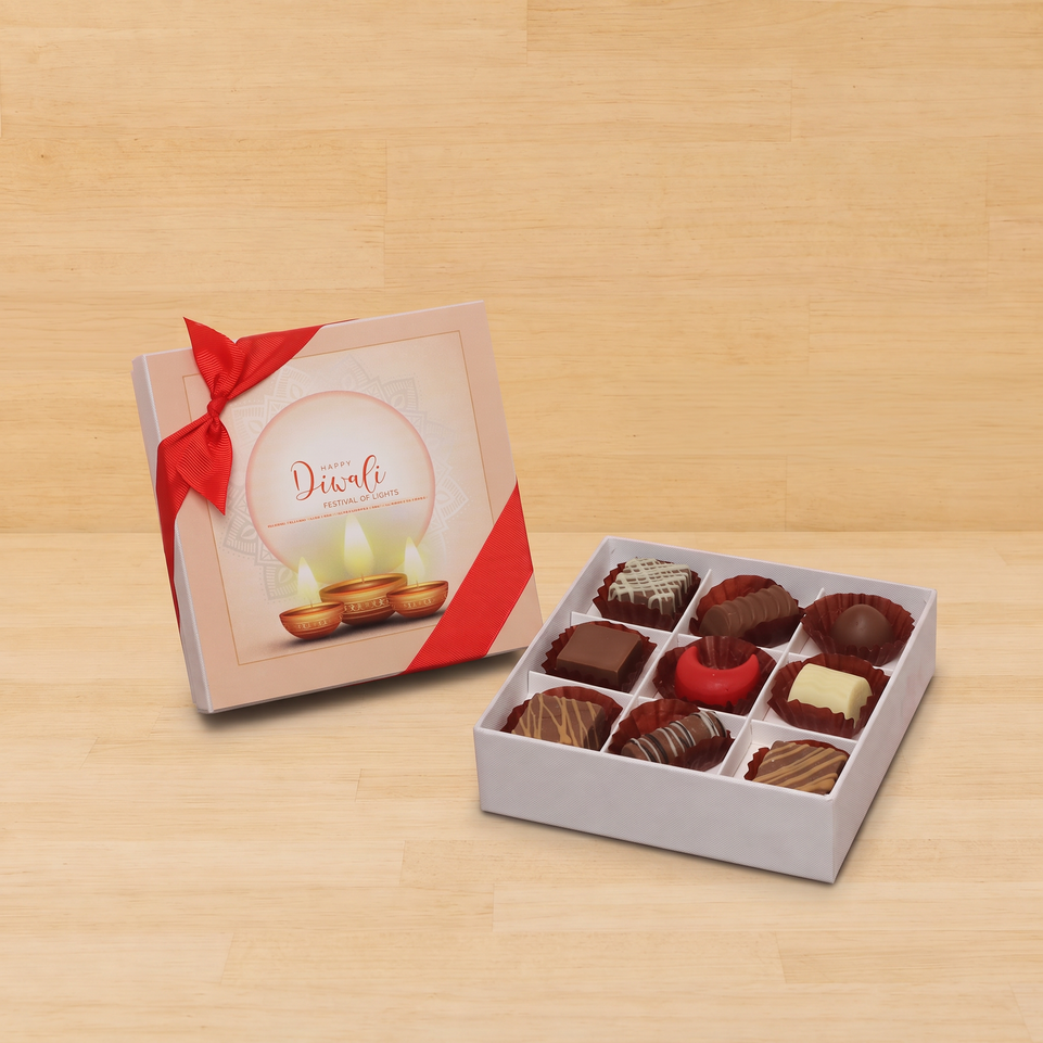 Festival of lights diwali designed premium chocolate 9P hard box