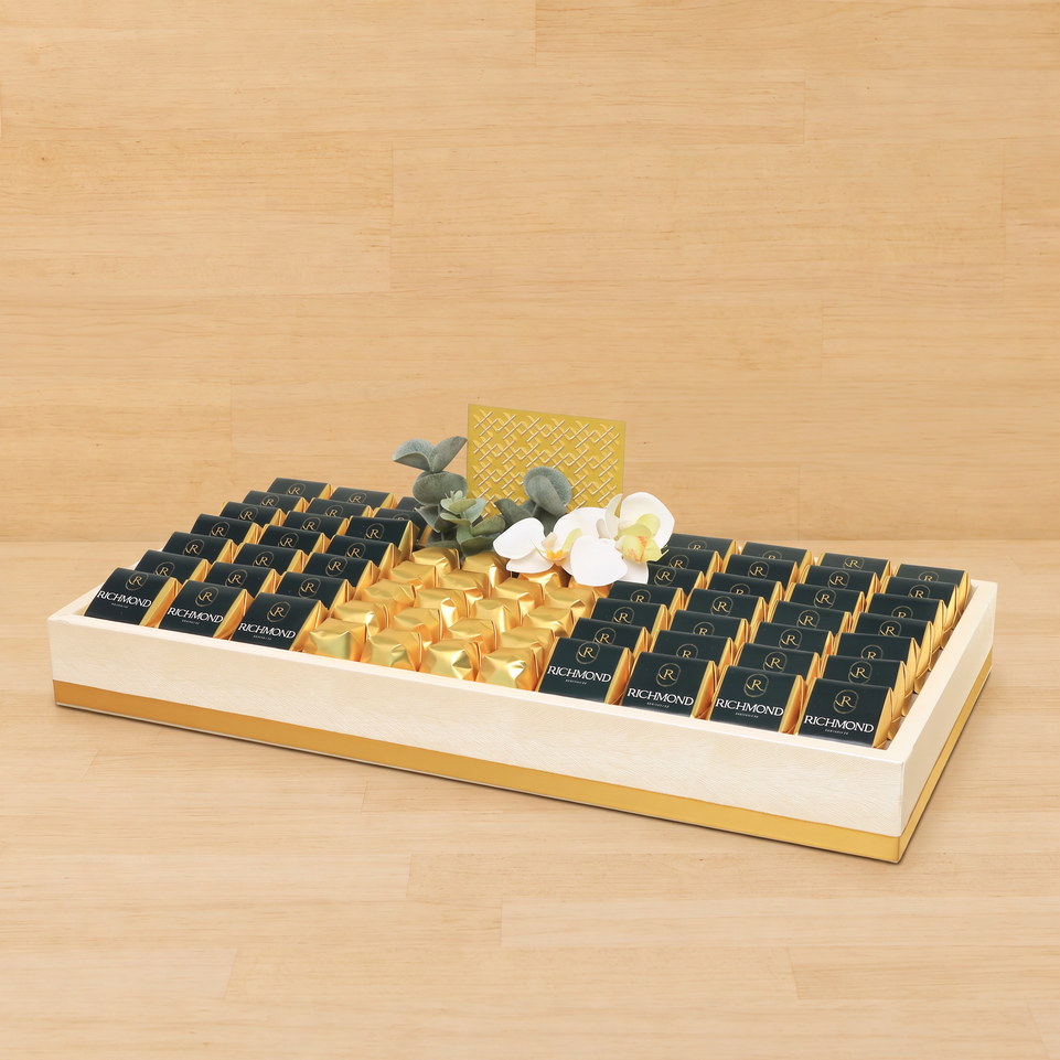 Corporate customized premium chocolate medium leather tray