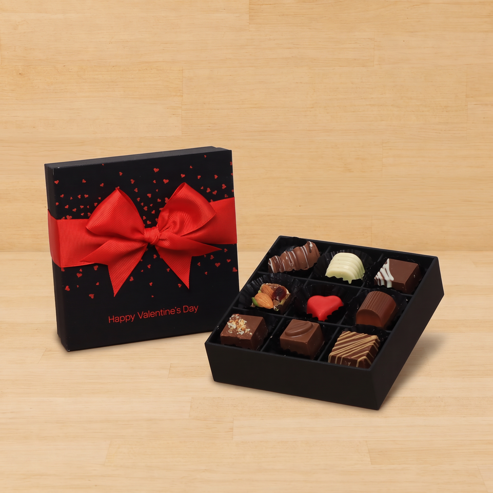 Happy Valentine's Day tiny heart designed 9P premium chocolate gift box